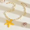 European and American Shell Necklace, Ocean Style Jewelry, Light Luxury Niche Exaggerated Design, Resin Starfish Necklace