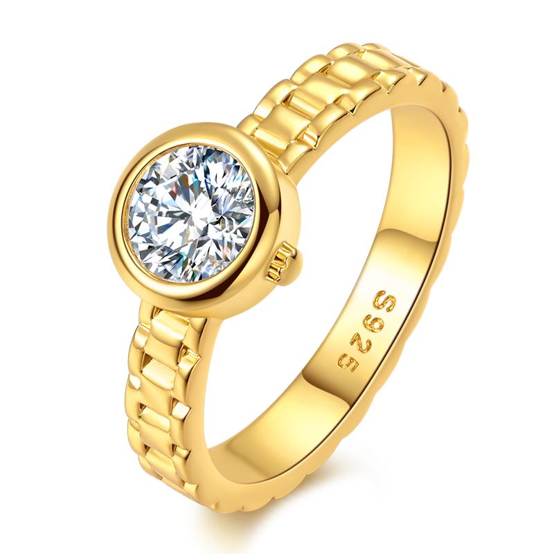 Golden Color Sparking Rings Copper Popular LOVE Wedding Ring Certified Women Engagement Jewellery Anniversary Gifts
