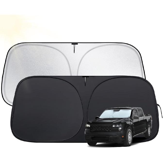 Windshield Sun Shade for Toyota Tacoma 2016-2025,  Fit Car Sun Shades with 420D Fabric & Foldable Memory Steel Wire, Sunshade for Car Windshield