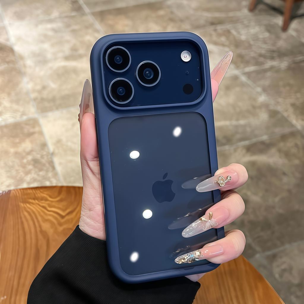 Advanced Silicone Soft Edge Transparent Hard Back Panel Case For iPhone 17 17 Pro 17 Pro Max Shockproof Phone Case Cover Gift