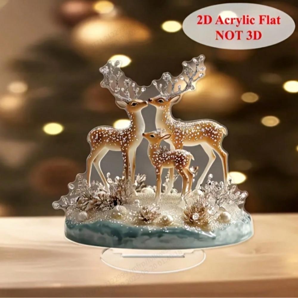 Elegant Deer, 2D Flat Acrylic, Tabletop Decoration, Ornaments, Suitable for Living Room, Office, Gifts, Parties, Christmas, Halloween
