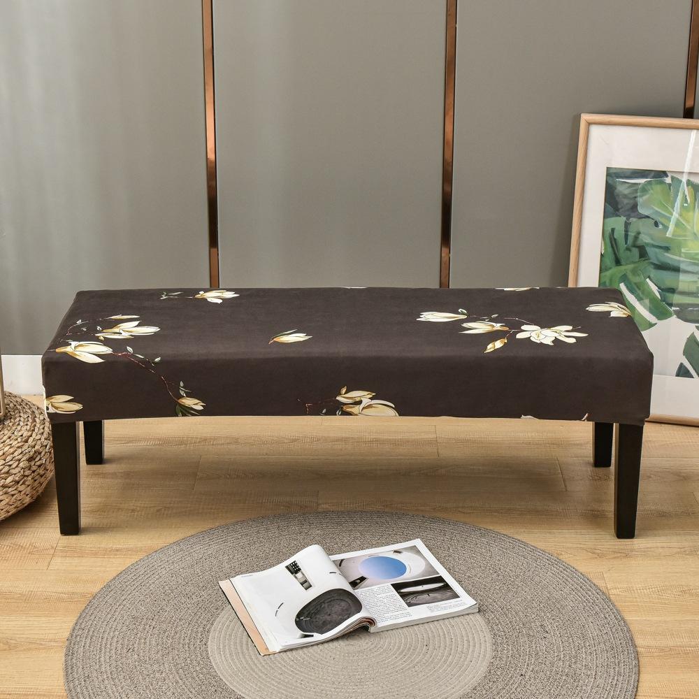 Bench Cover Stretch Spandex Piano Stool Cover Long Ottoman Cover Solid Color Changing Shoes Chair Slipcover Home Decor
