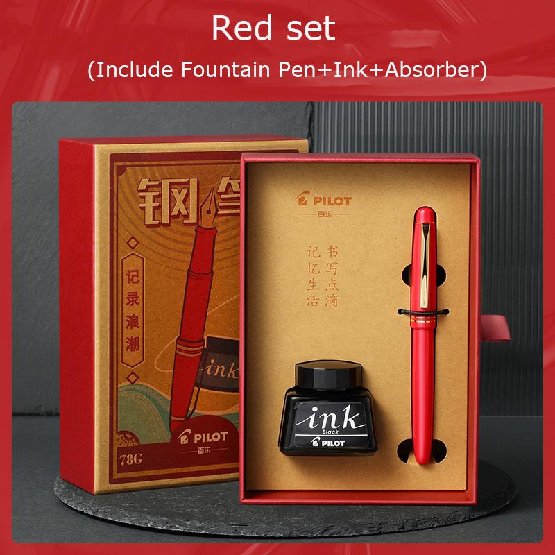 Pilot 78G+ Füllfederhalter-Set, Vintage Premium Geschenkbox, Hochkapazitäts-Tintenpatronenkonverter, 22K Goldfeder für Studenten & Berufstätige (as the picture,F)