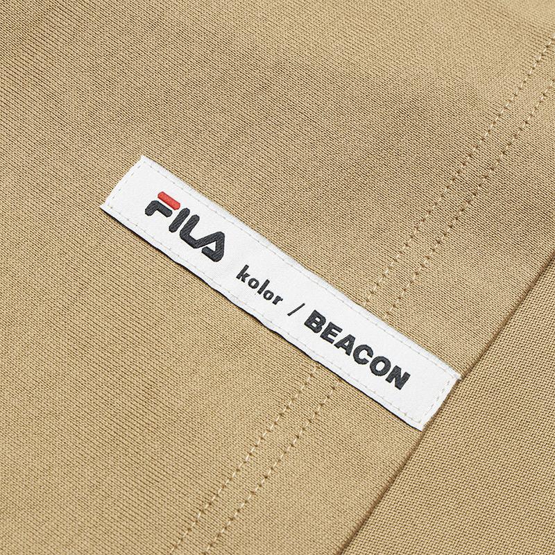 FILA × Kolor Beacon Fashion Minimalist Versatile Polo Shirt Men tops Wheat-Gold-Brown F11M636105FDK
