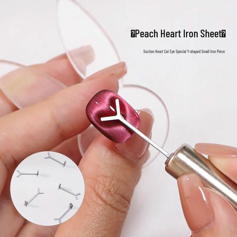 2026 New Magnetic Peach Heart Cat Eye Gel Nail Art Magnet Sheet