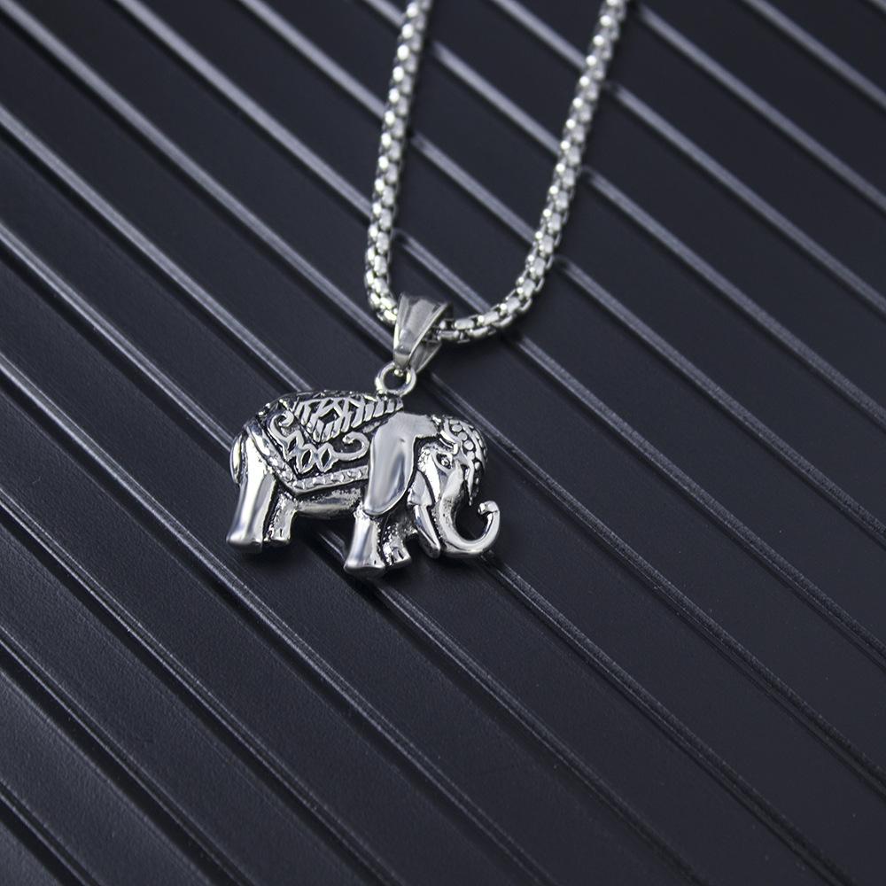 Hip Hop Necklace Accessories, Auspicious Elephant Pendant, Titanium Steel Necklace, Lucky Pig Necklace