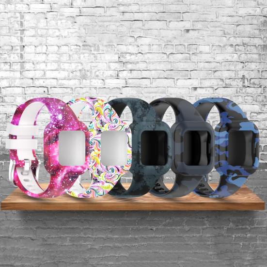 Pasek do zegarka z nadrukiem wzoru Miękki silikonowy pasek na nadgarstek Pasek na nadgarstek do Garmin Fit JR3/Vivofit Jr.3
