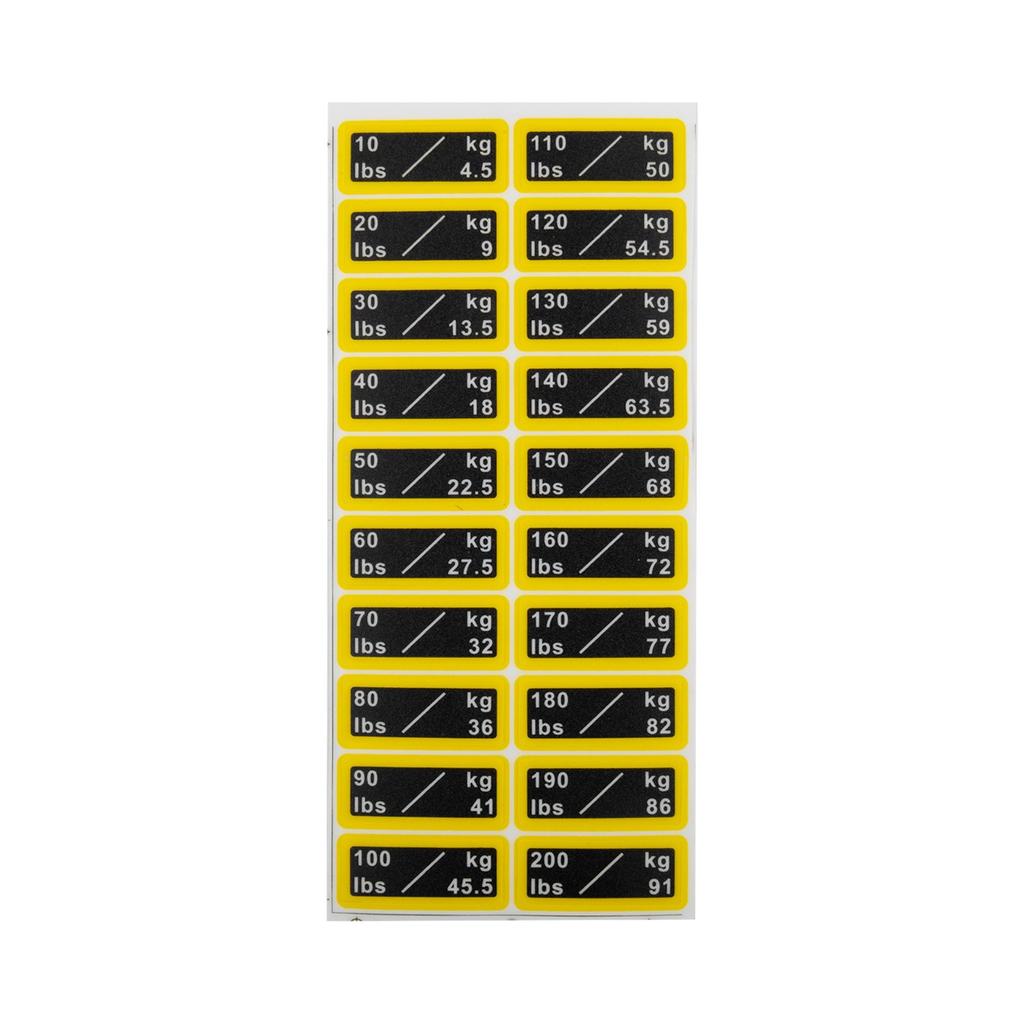 Clear Number Weight Labels for Fitness Gear Easy Application and Removal
