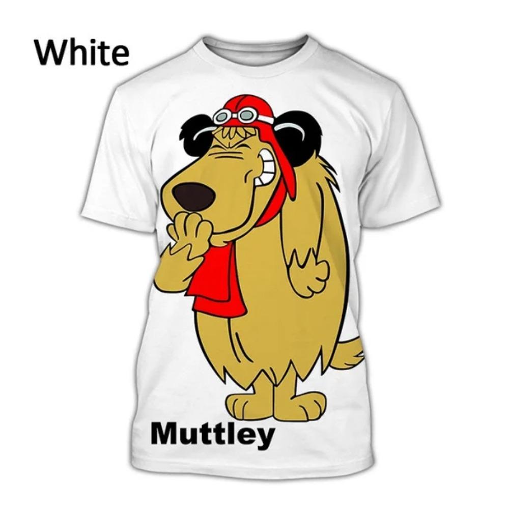 Summer New Fashion Cartoon Muttley Wacky Races 3D Printed Men s Casual Funny Crew Neck Short Sleeve S