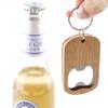 1Pcs Wood Stainless Steel Beer Bottle Opener Baptism Gift Wedding Party Guest Keychain Opener