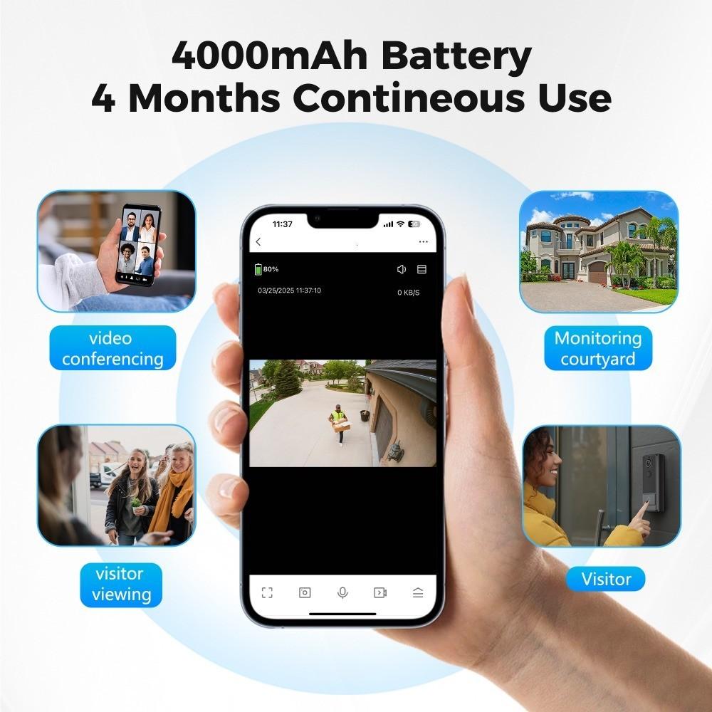 IP65 Wireless WIFI Smart Doorbell Video Intercom Camera Household Security PIR Motion Detection Night Vision Door Bell