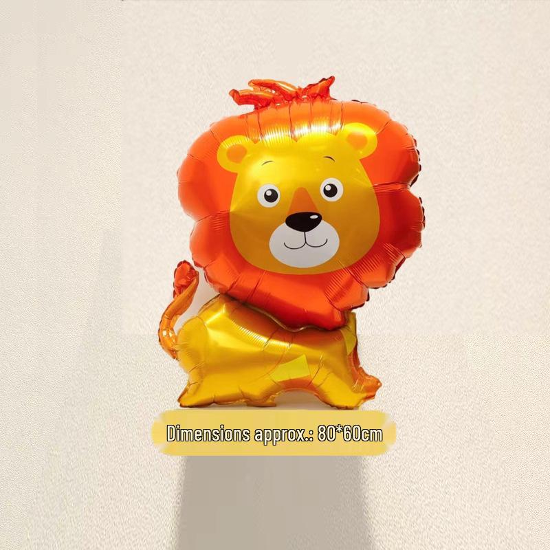 Dinosaur & Forest Animal Balloon Arrangement for Children's Party: Lion, Rabbit, Tiger Decor