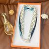 Silk scarf women's spring, autumn and summer new fashion neck protection decoration long necklace type magnetic buckle scarf small scarf