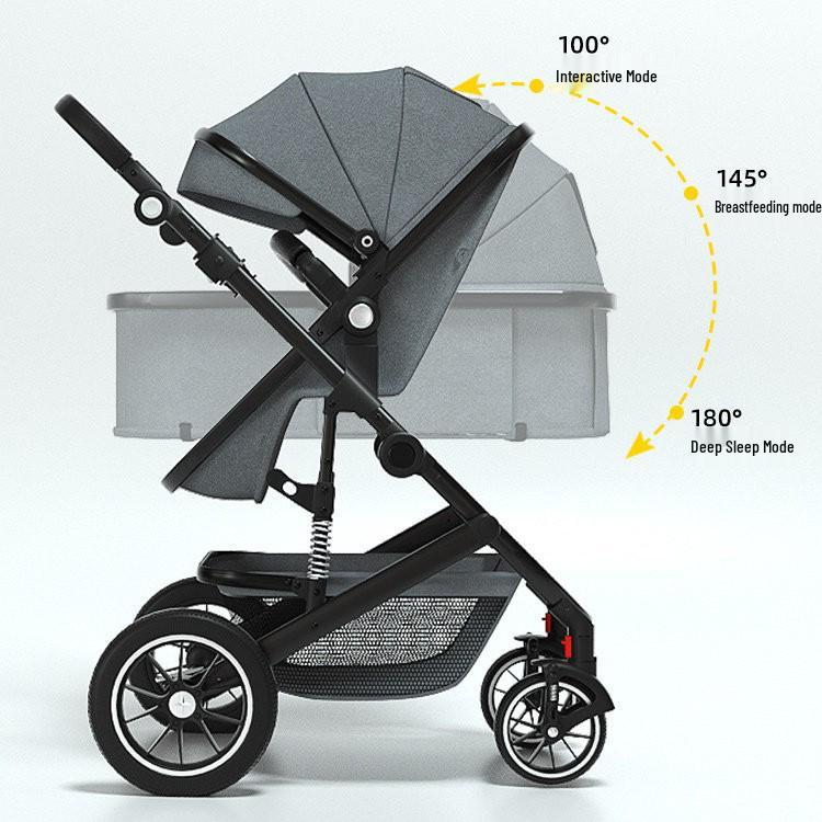 Lightweight Dual-Use Baby Stroller: High Landscape, Convertible, Foldable, & Two-Way.