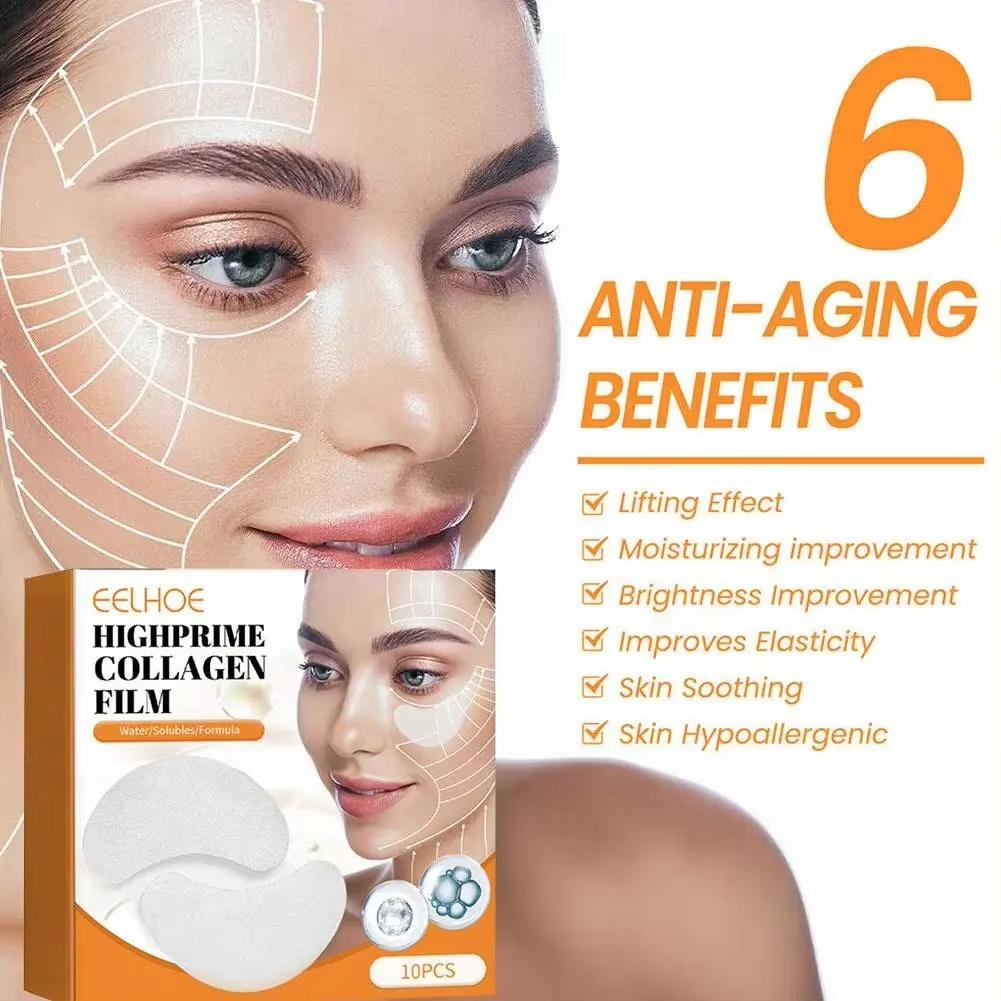 Collagen Water Soluble Eye Mask Remove Bags Dark Circles Anti Wrinkle Firming Patches Lifting Skin CarePatch 10pcs/Box