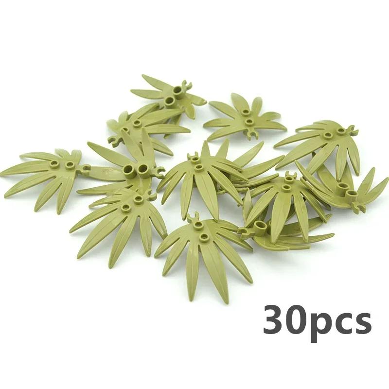 MOC Coconut palm leaves Accessories DIY City Bricks Leaves Building Blocks Set Plant Tree Grass Flower leaf Garden Scene