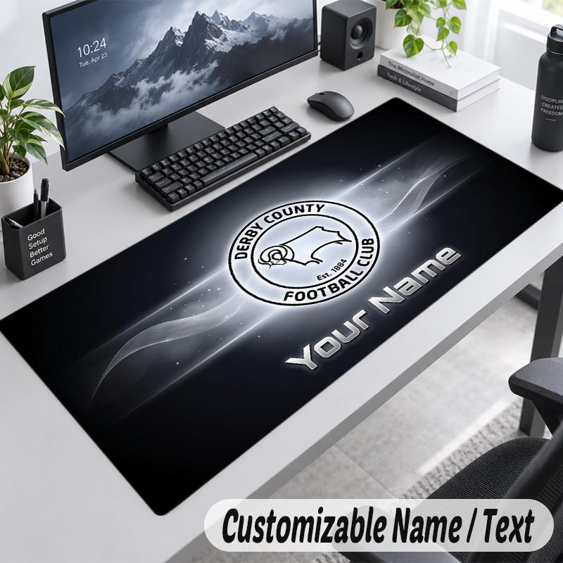 Custom Name Text Mouse Pad Derby County Personalized Desk Pad For Work And Gaming