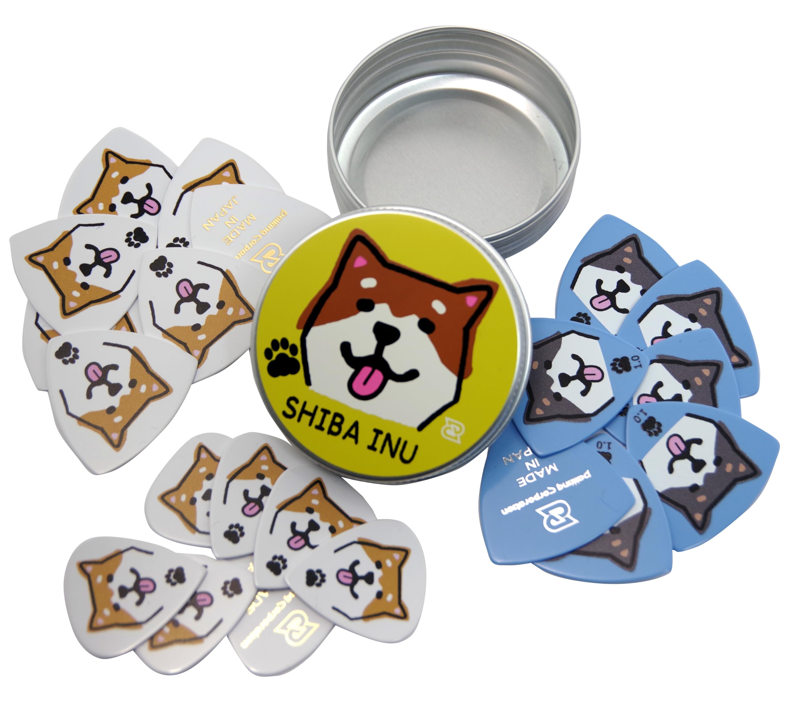 

Набор из 7 медиаторов для гитары Shiba Inu 3 типов и алюминиевый кейс Shiba Inu