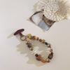 Winter Brown Maillard Color Leopard Print Beaded Mobile Phone Chain Rice Bead Sea Star Pendant Bag Pendant