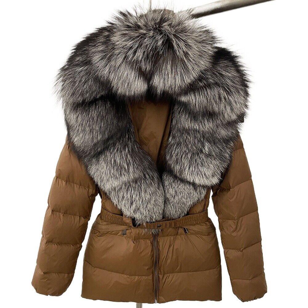 OFTBUY Winter Jacket Women's Real Raccoon Fox Fur White Duck Down Coat Thick Warm