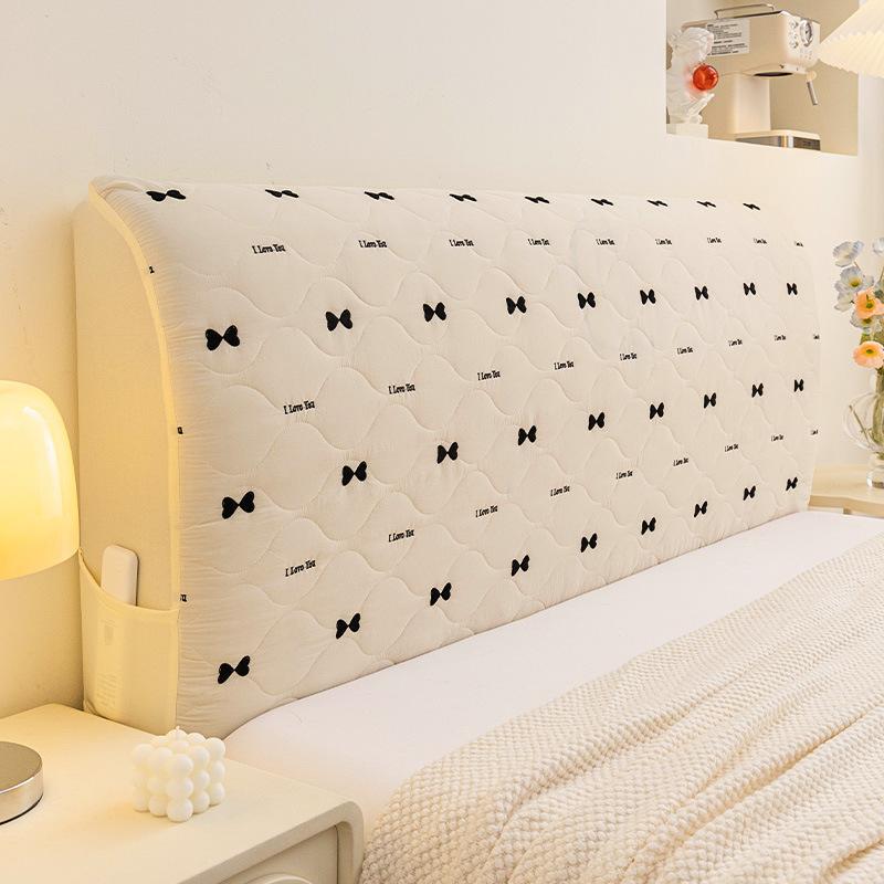 1PC INS Cream Style Full Coverage Headboard Cover Anti-cat Scratch Anti-pilling Dustproof Elastic Soft Bag for Home All Season