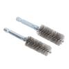 Drill Brush, Hex Shank Screw Cleaning, Polishing, Rust Removal, Bore Brush, Wire Brush, Cleaning Brush, Set of 6 (Steel Wire, Silver)