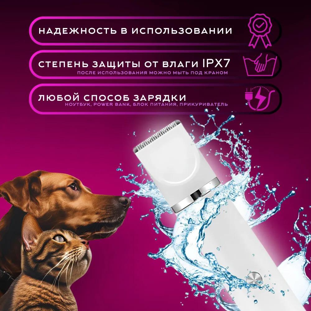 Set of cordless trimmer animal clipper with claw grinder