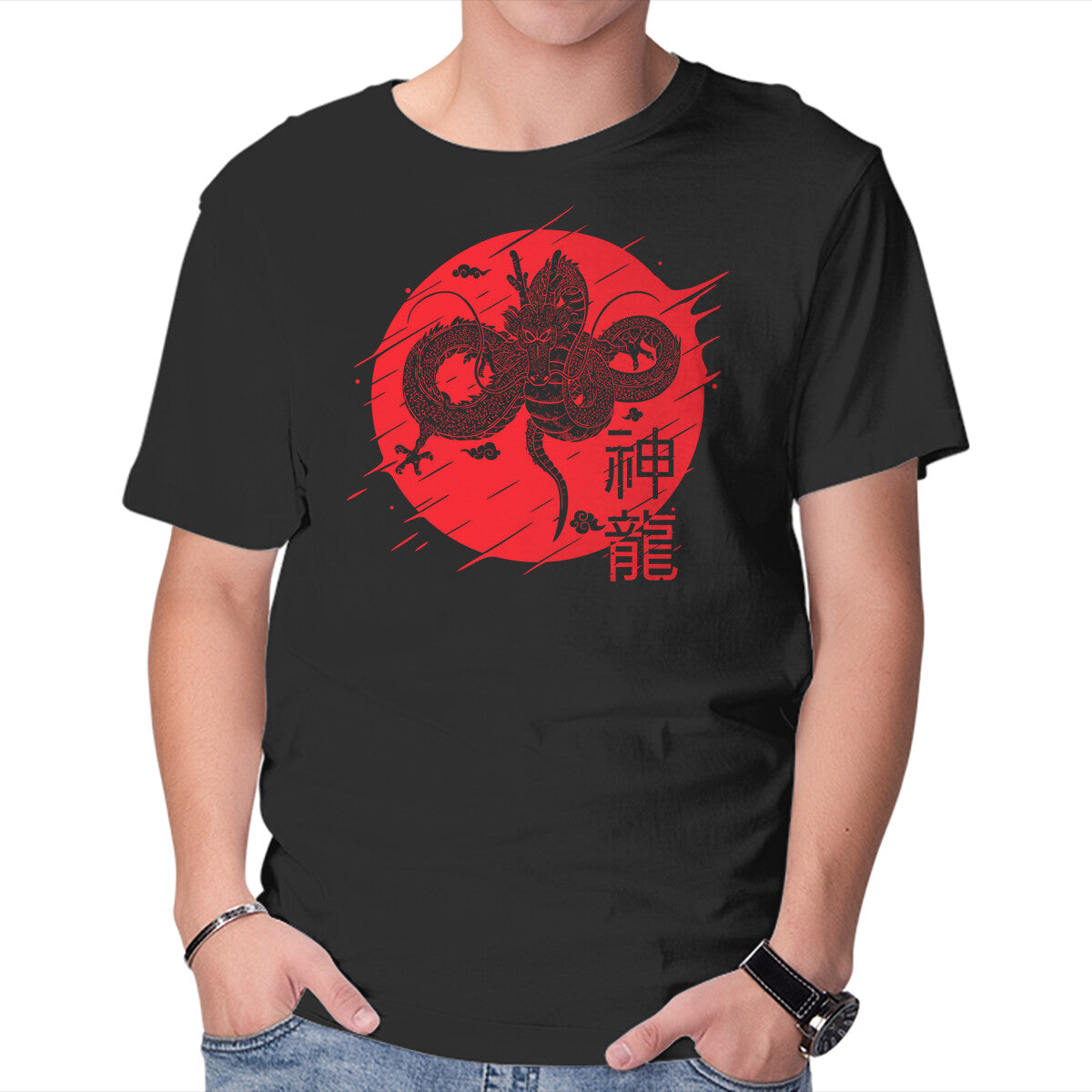 Unisex Crew Neck T-Shirt The Legend Of Shenron Graphic Short Sleeve Casual Tee L