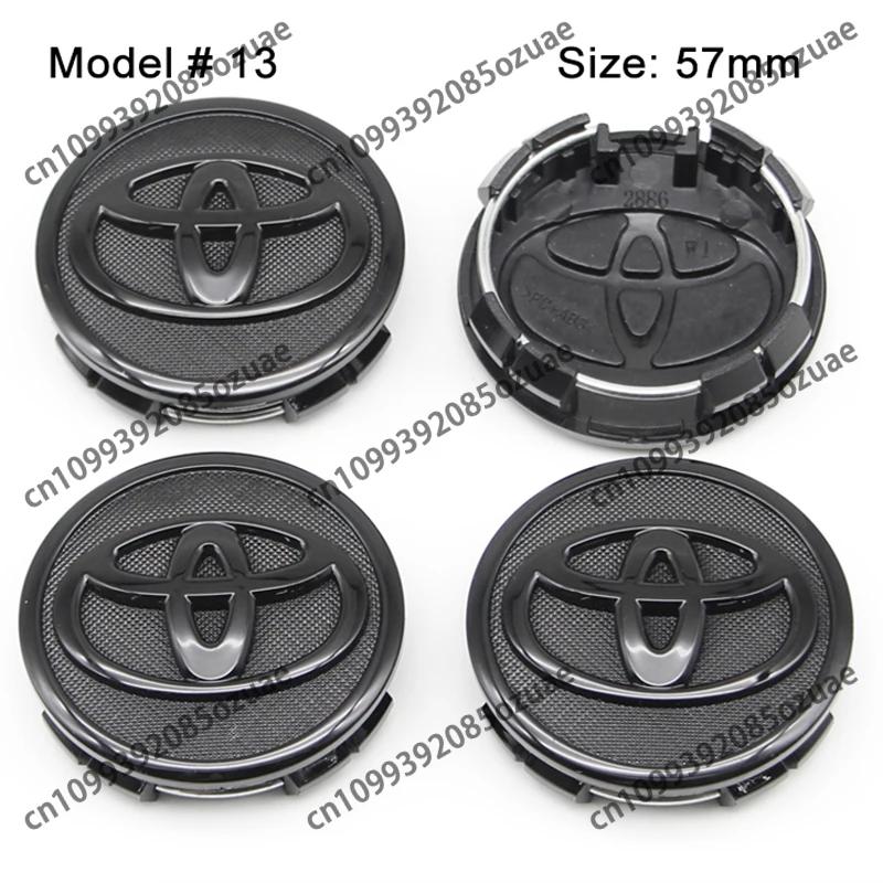 4Pcs 56mm 57mm 60mm 62mm Car Wheel Center Hub Cap Stickers Accessory For Toyota Rav4 Yaris Avensis Corolla Camry crown Rim Cover