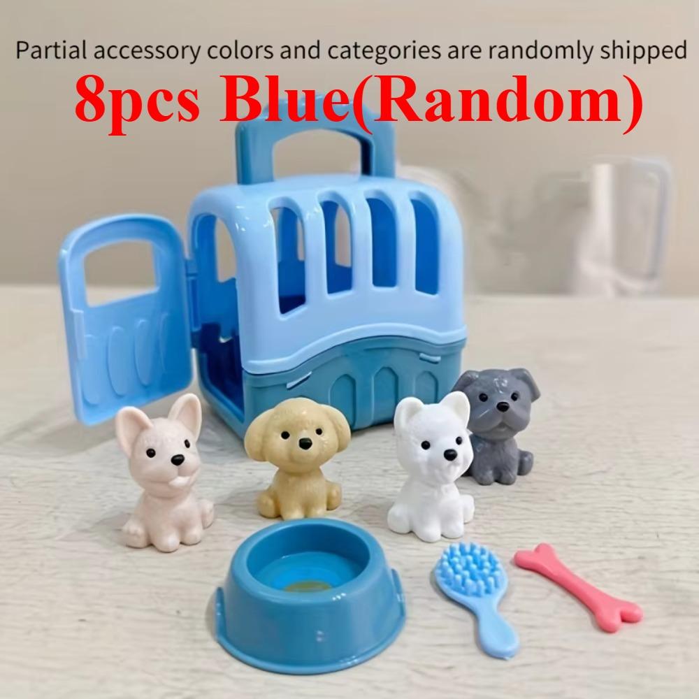Haustier Mini Pflege Spielset Hund Welpe Spielzeug Für Kinder Pflege Fütterung Tierarzt Set Mit Käfig Rollenspiel Geschenke Für Mädchen Jungen Kleinkinder