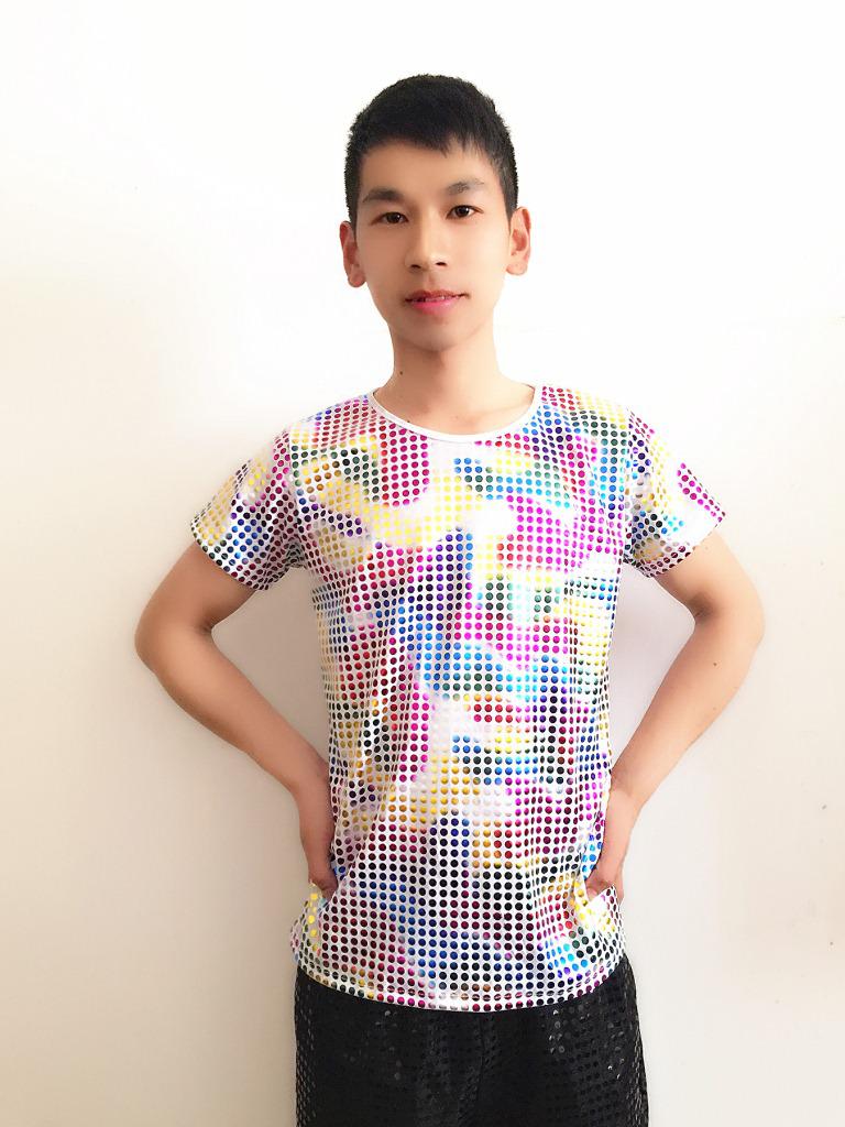 Unisex Sequin Stretch Performance Jazz Dance T-Shirt