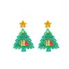 Three-Dimensional Single-Layer Acrylic Star Earrings Creative Christmas Tree Holiday Party Atmosphere Earrings