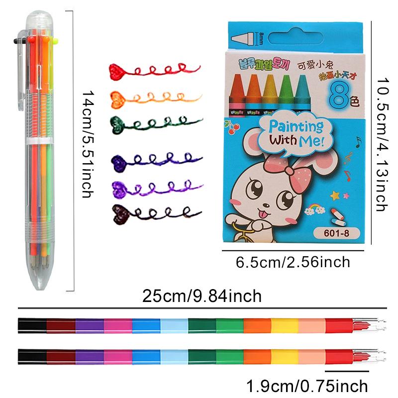 Graffiti Stationery Colorful Ballpoint Pen Painting Crayons Stackable Crayons School Artclass Accessories Party Game Rewards ZYF