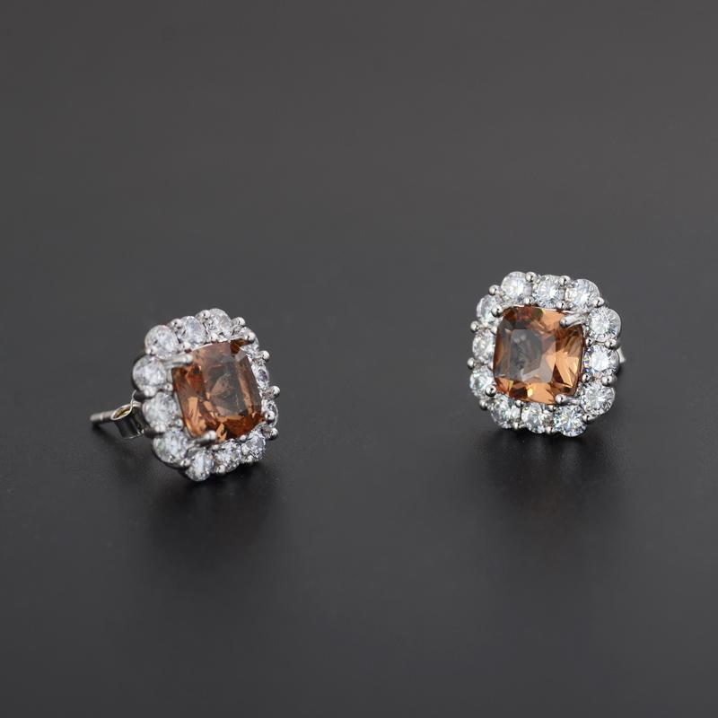FFGems New Design Created Zultanite Stud Earrings Silver Square Stone Color Change Fine Jewelry For Women Girl Party Gift