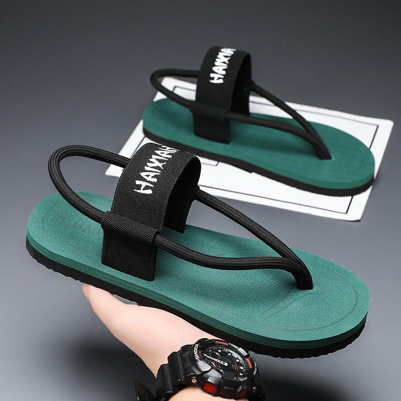 

Platform men s cool slippers trendy beach shoes men s summer new casual sandals men s outer wear 45 зелений