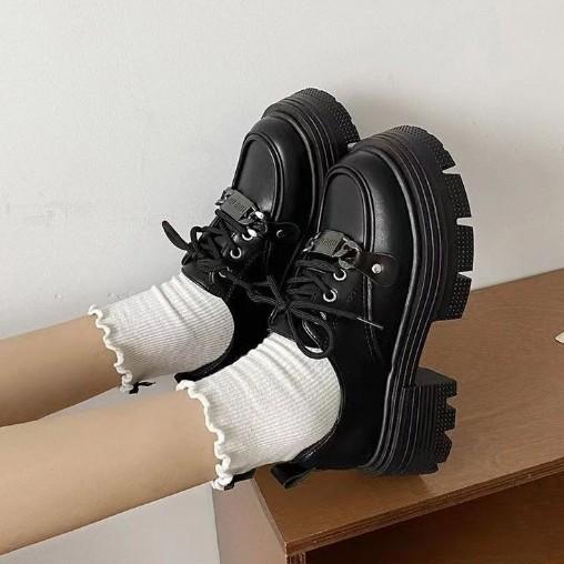 Small Leather Shoes Women's British Style 2025 New Autumn Versatile Lace-up Retro Casual Japanese Niche Platform Single Shoes