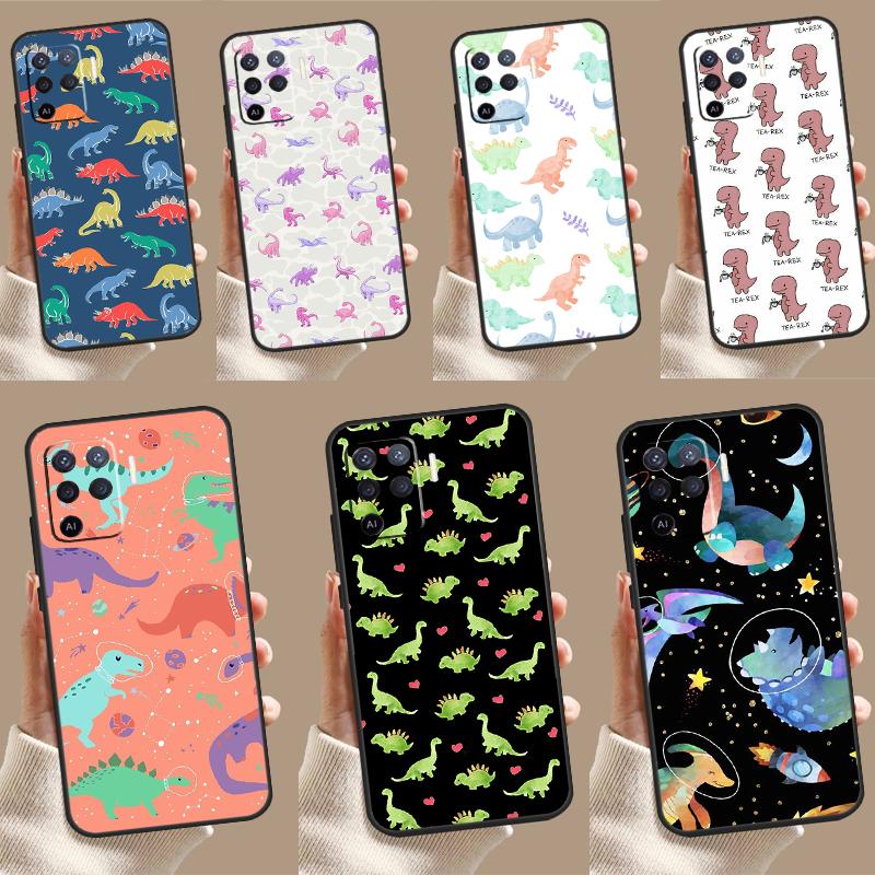 Dinosaur Collage For OPPO A9 A5 A53 2020 A52 A72 A96 A76 A16 A54 A74 A94 A58 A78 A98 A15 A79 A17 A57 A77 Case