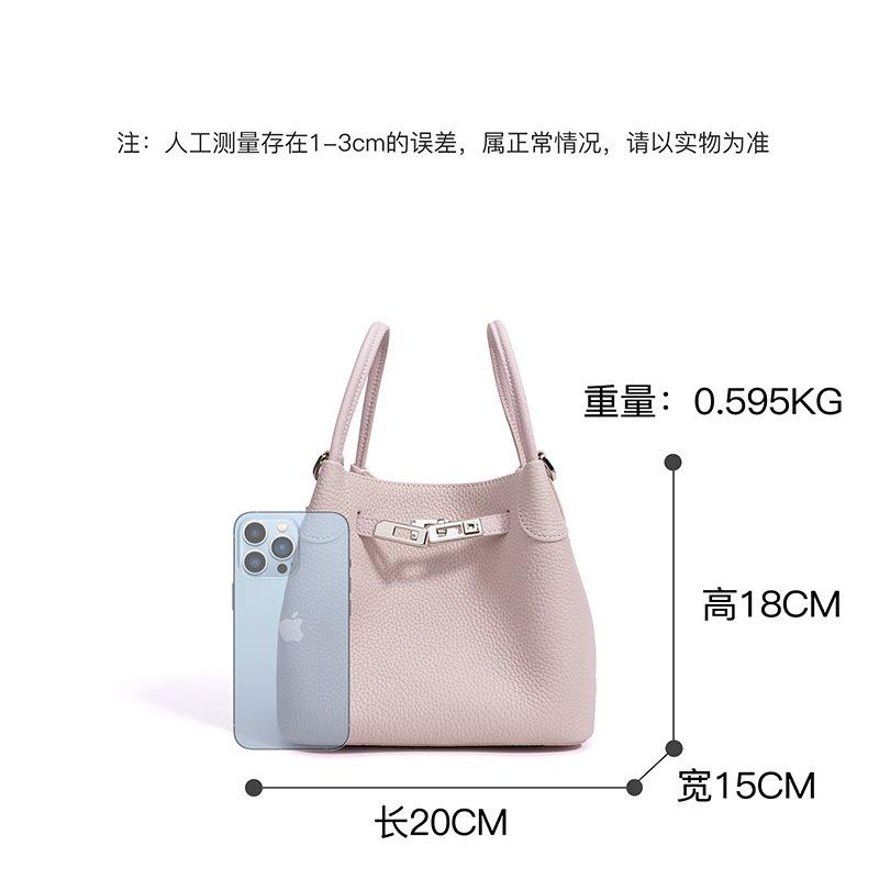 Bolso Versátil Informal para Mujer Piel de Lujo Ligero Sensación Premium Bolso Cubo de Hombro Souvenir Moda Trabajo Viajero Bolso de Mano
