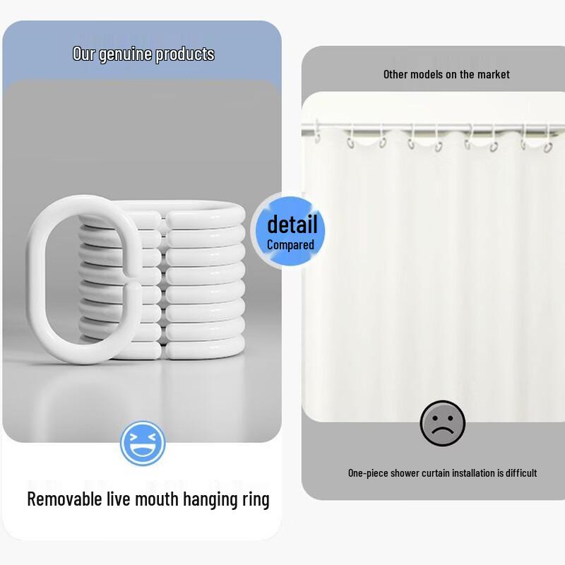 Handun Foldable Shower Partition Curtain