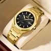 NARY Octagonal Men's Quartz Watch 9034 with Calendar and Steel Band
