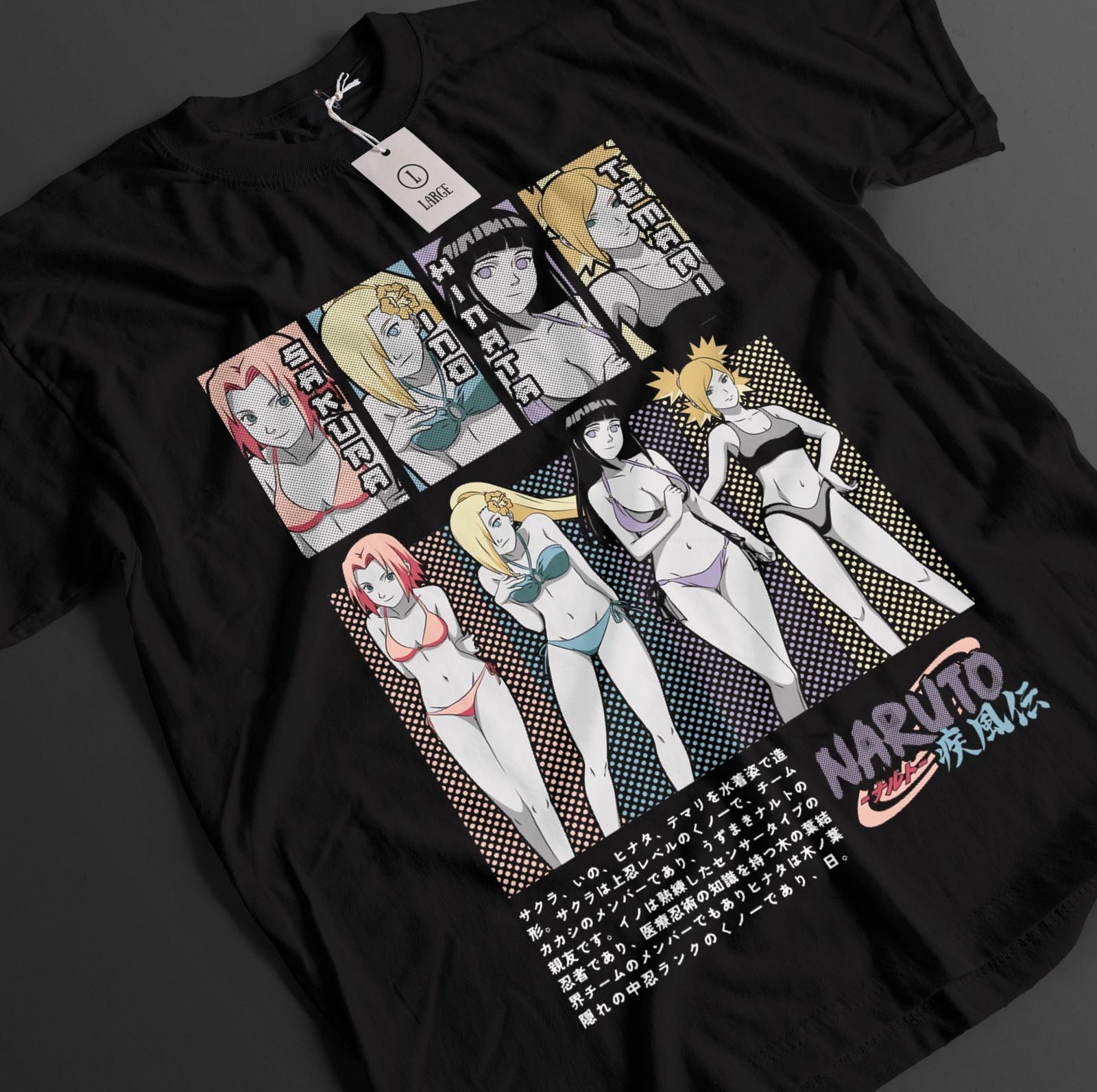 Naruto Shirt Hinata Waifu Tshirt Sakura T-Shirt Mens Womens Tees Top Timari  Anime Kawaii Unisex Tee L
