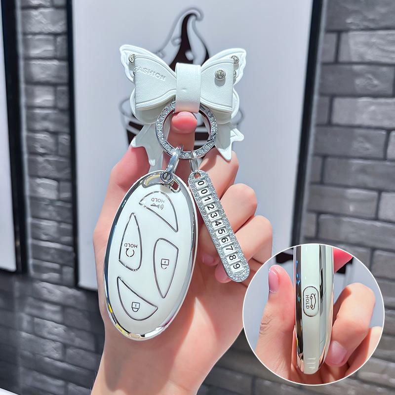 TPU Car Remote Key Case Cover Protect Shell Fob For New Hyundai Kona SX2 EV Grandeur GN7 IONIQ 6 2023 2024 Auto Accessories