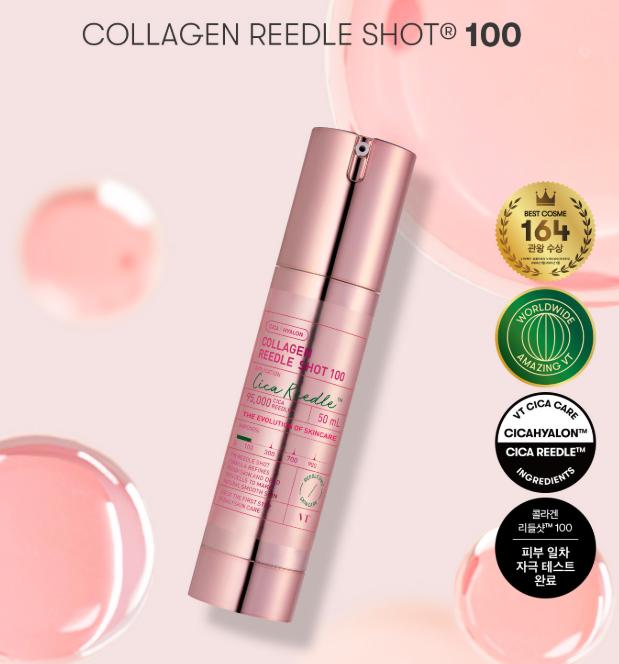 VT Collagen Reedle Shot 100 Essence 50ml | Gentle Firming Micro-Needle Essence with Collagen