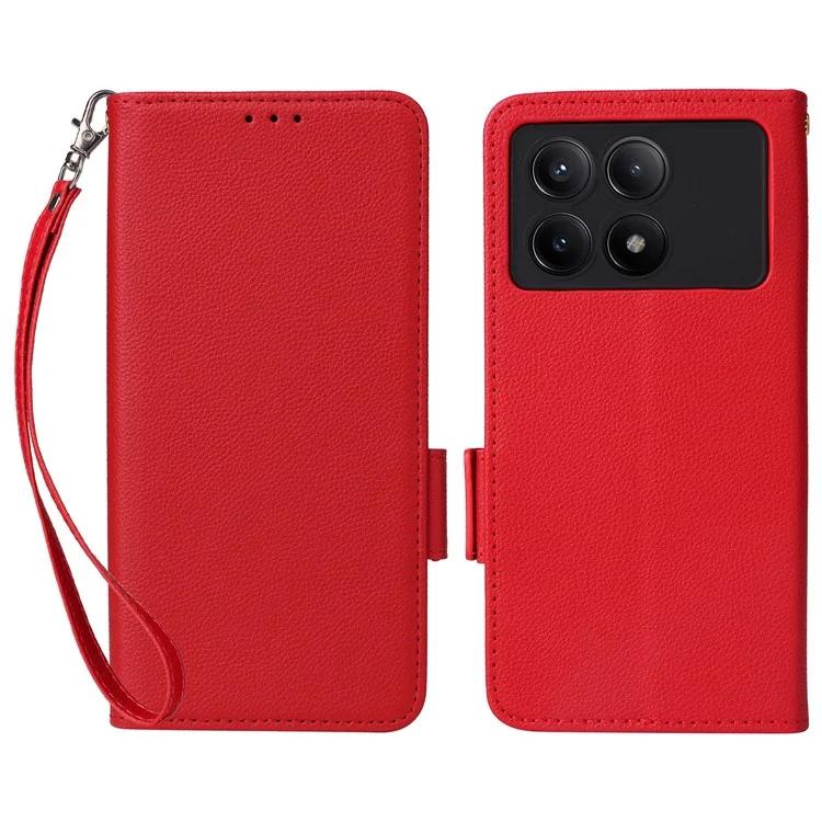 

For Xiaomi Redmi K70E 5G / Poco X6 Pro 5G Leather Case with Strap Wallet Phone Cover