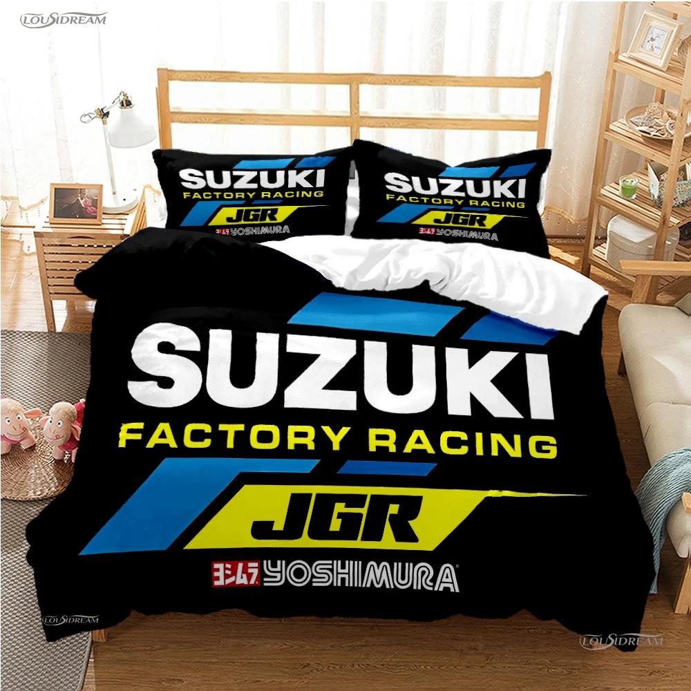 

Suzu Motorcycle Casal Всесезонний комплект постільної білизни Покривало-ковдра Постільна білизна М яка наволочка та наволочки Односпальний/Двоспальний/Євро/Королівський US Full(200*230cm)3pcs
