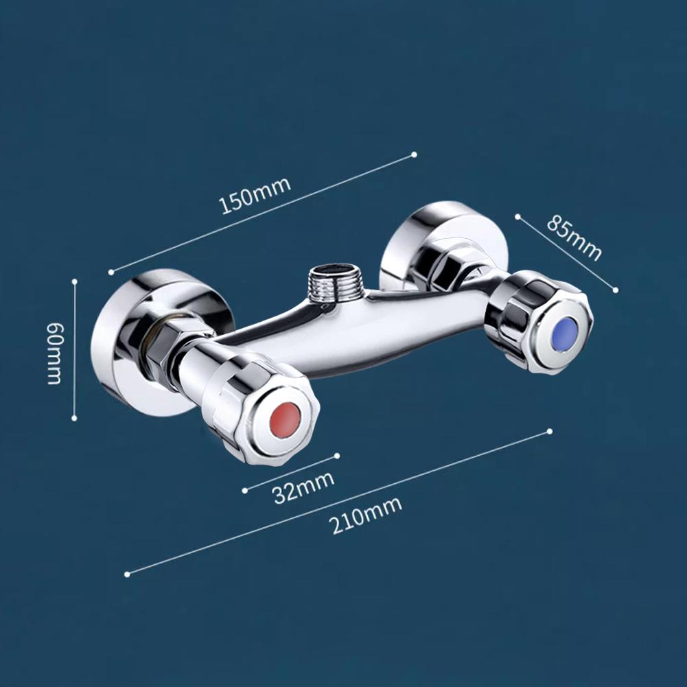 Doppelschalter Mischventil Duscharmatur Heiß- und Kalt-Doppelsteuerung Wandmontiertes Mischventil Badezimmer Badewannenarmatur Ventil