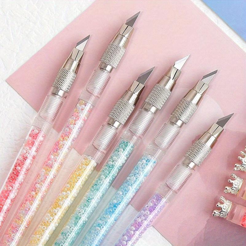 Szwatch Purple Kawaii Crown Bubble Utility Knife Cute Sharp Blade Pen Knife Diy Paper Cutter Sticker Envelopes Opener Office Cutting Tools