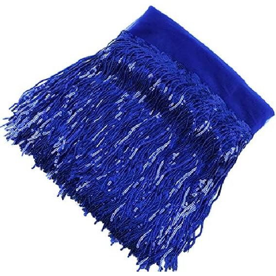 10 Yards Sparkly Sequined Tassel Ribbon Sequins Fringe Trim Spangle Paillette Lace Fabric for Sewing Curtain Pillow Home Decor Party Dress Stage