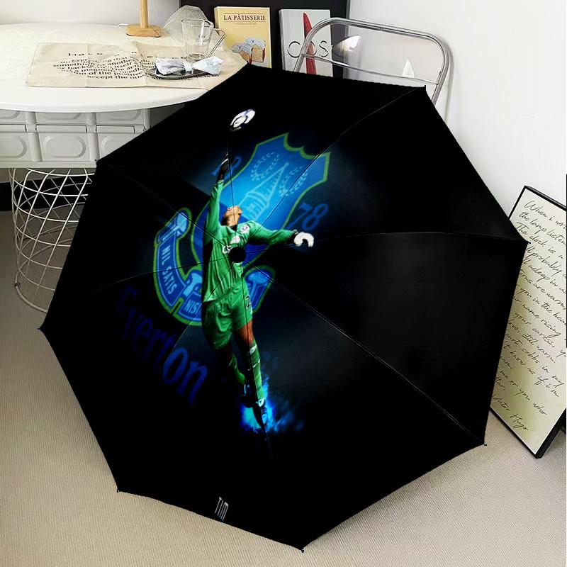 Fc Everton Crest Design Automatic Folding Umbrella - 8-Rib Travel Umbrella with Auto Open/Close & Portable Gifts for Holidays or Birthdays