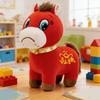 Year of The Horse 2026 Plush Funny Smiling Horse Plushie Figurine Lucky Chinese Lunar New Year Mascot Zodiac Ornament for Home
